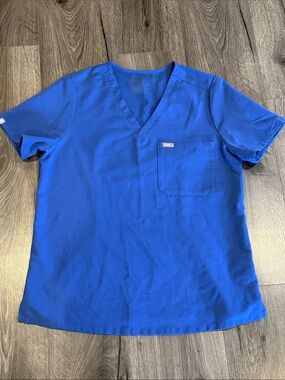 💜Figs Women’s V-Neck Scrub Top in Royal Blue Technical Collection
